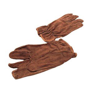 Cow Leather Gloves Brown Elastic Wrist Work Industrial Safety by Austin Pang USA